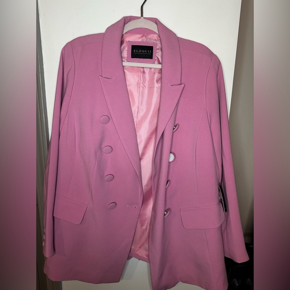 ELOQUII DOUBLE BREASTED PINK BLAZER SIZE 18 - Picture 4 of 7